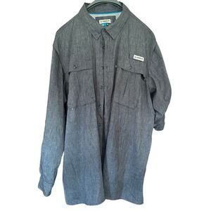 Magellan Outdoors 3XL Gray Fishing Shirt Button Up Long Sleeve‎ Relaxed Fit